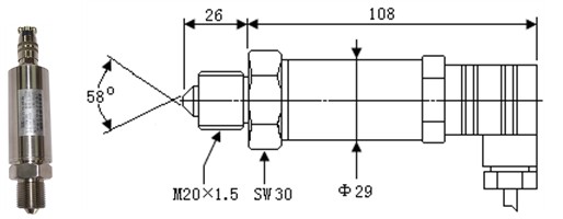 مبدل فشار هوای 10VDC فوق العاده بالا 1500MPa مبدل فشار اتمی 1
