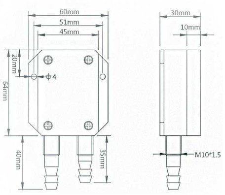 سنسور فشار میکرو دیفرانسیل 5V 30kpa برای کمپرسور هوا 0